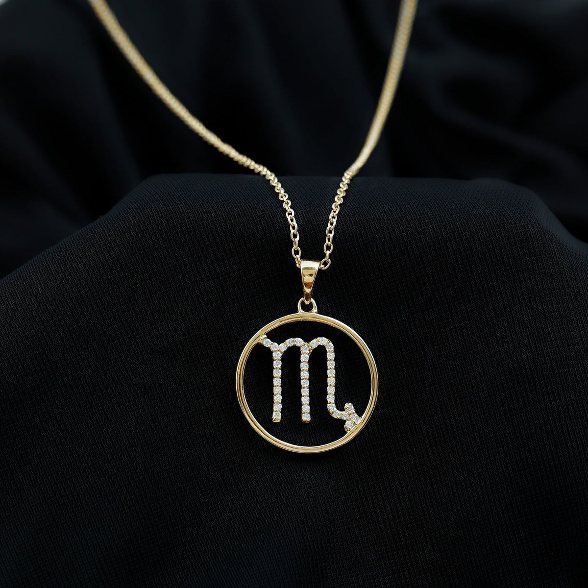 Certified Moissanite Scorpio Zodiac Pendant Necklace