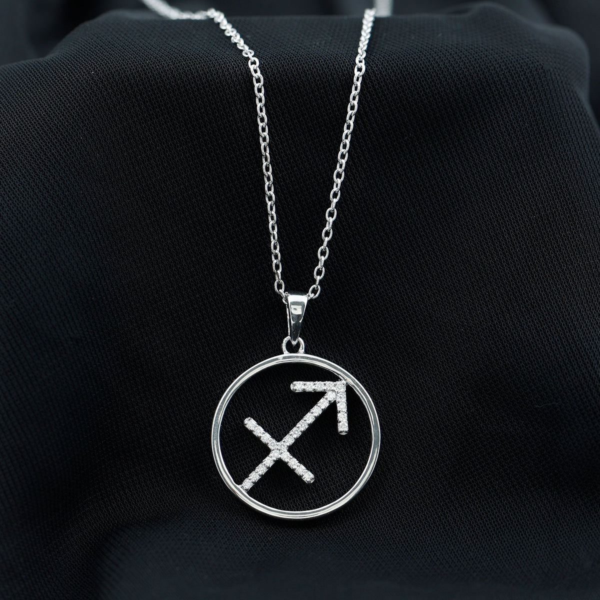 Certified Moissanite Sagittarius Zodiac Sign Necklace