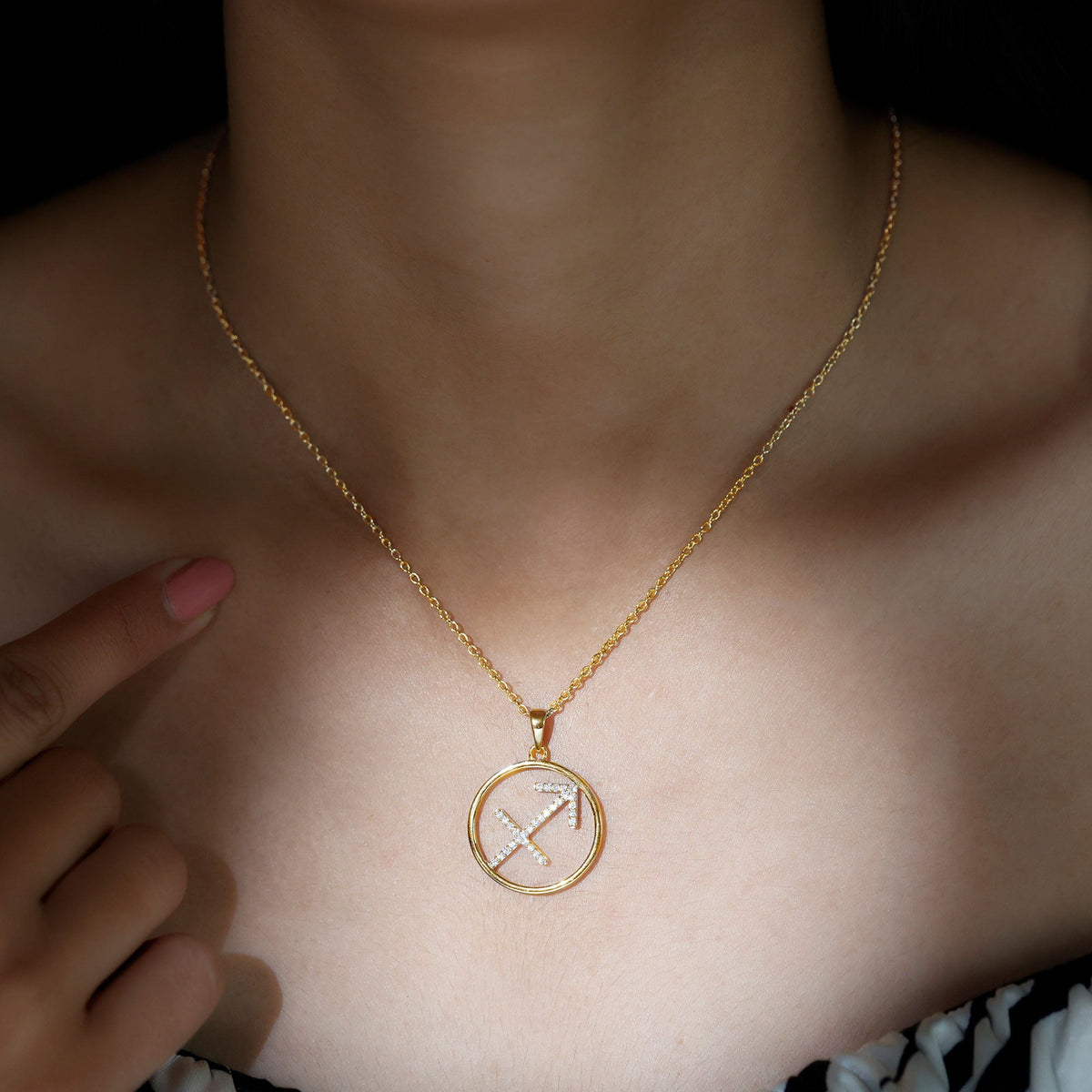 Certified Moissanite Sagittarius Zodiac Sign Necklace