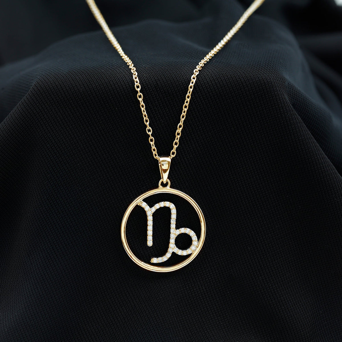 Certified Moissanite Capricorn Zodiac Necklace