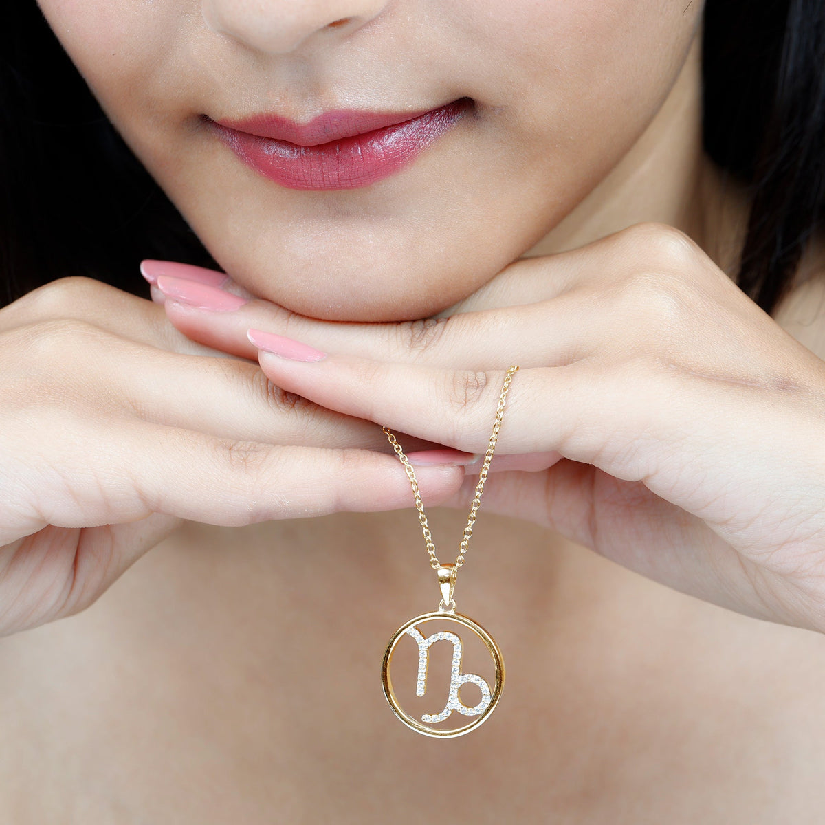 Certified Moissanite Capricorn Zodiac Necklace