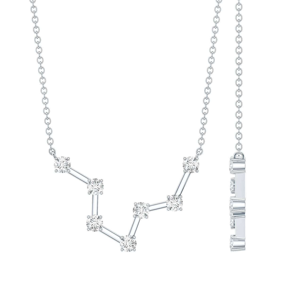 Moissanite Constellation Aquarius Zodiac Sign Necklace