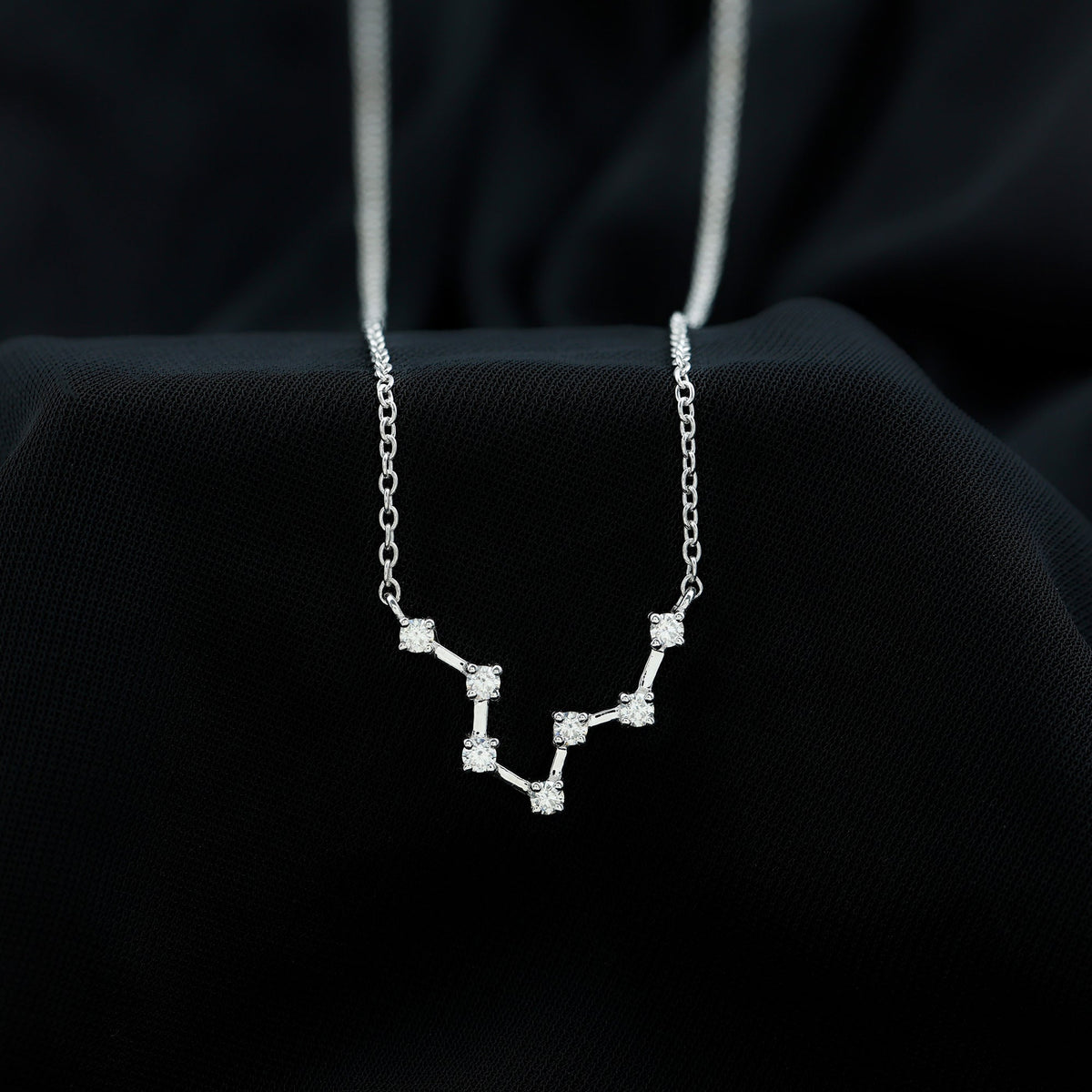 Moissanite Constellation Aquarius Zodiac Sign Necklace