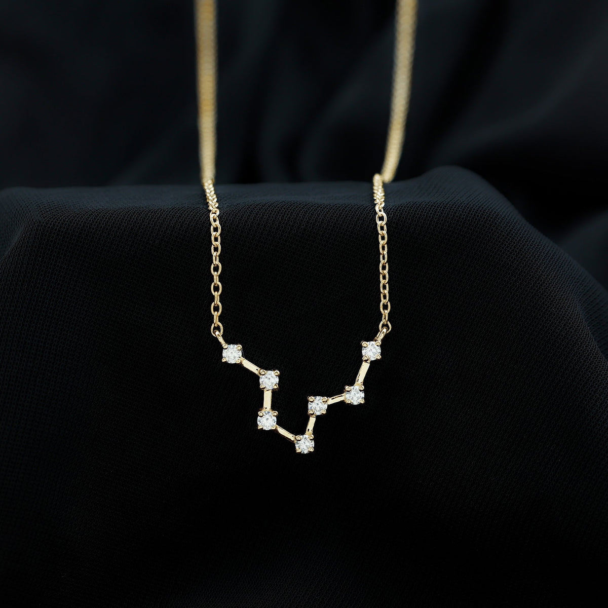 Moissanite Constellation Aquarius Zodiac Sign Necklace
