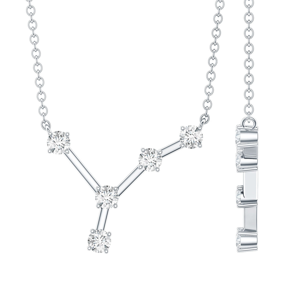 Moissanite Cancer Zodiac Constellation Necklace