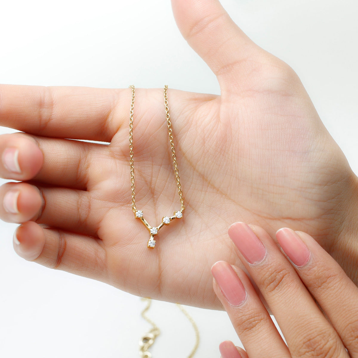 Moissanite Cancer Zodiac Constellation Necklace
