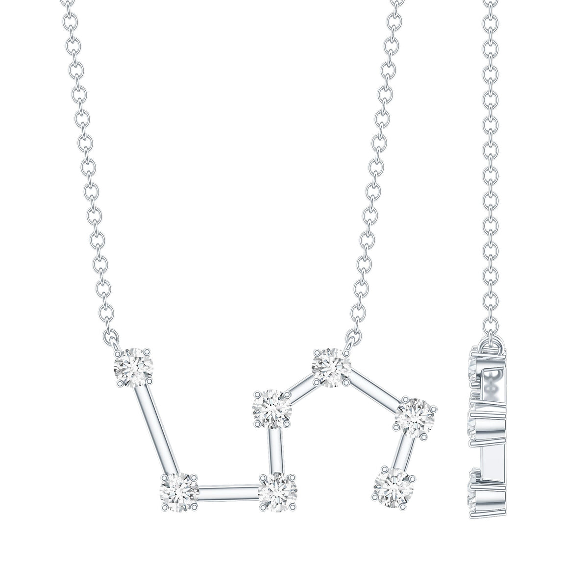 Moissanite Constellation Leo Zodiac Sign Necklace