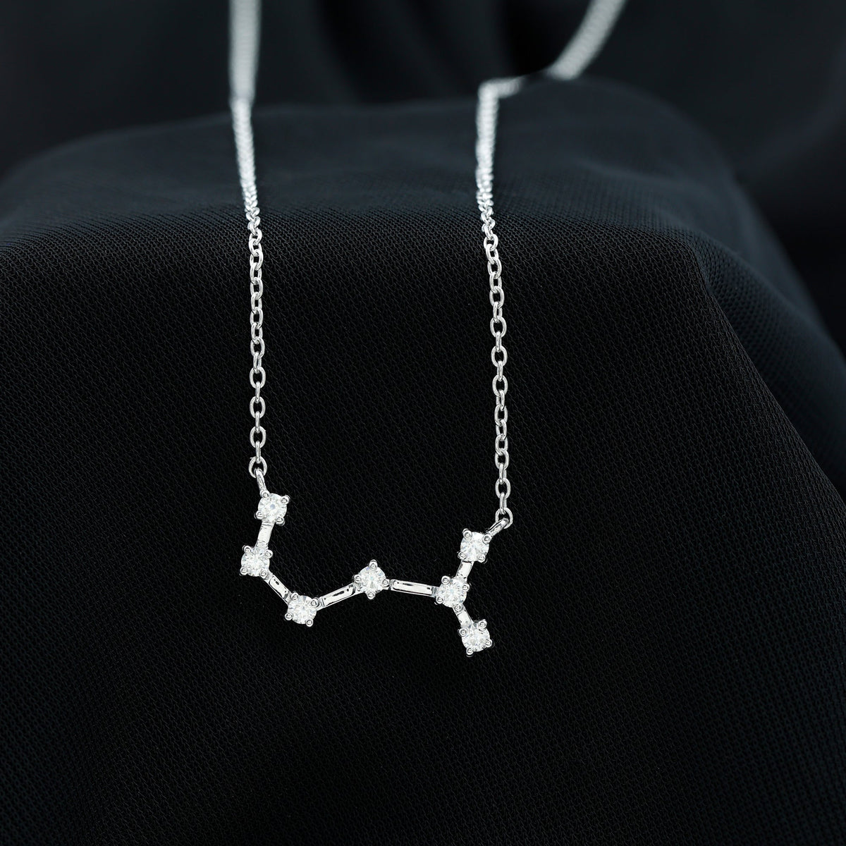 Certified Moissanite Constellation Scorpio Zodiac Necklace