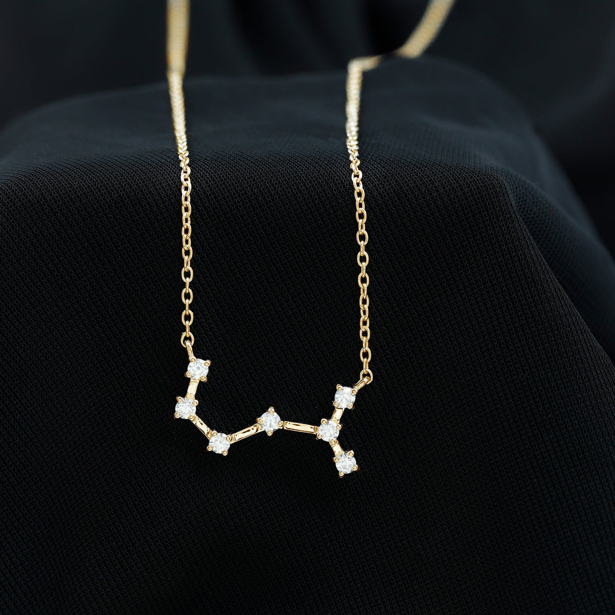 Certified Moissanite Constellation Scorpio Zodiac Necklace