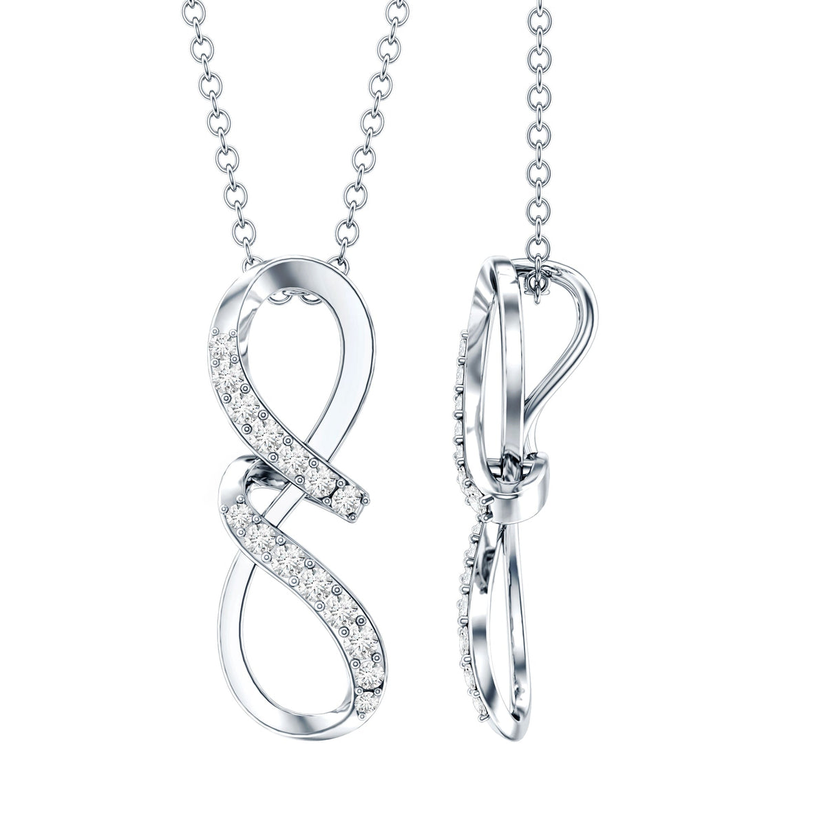 Certified Diamond Twisted Infinity Necklace