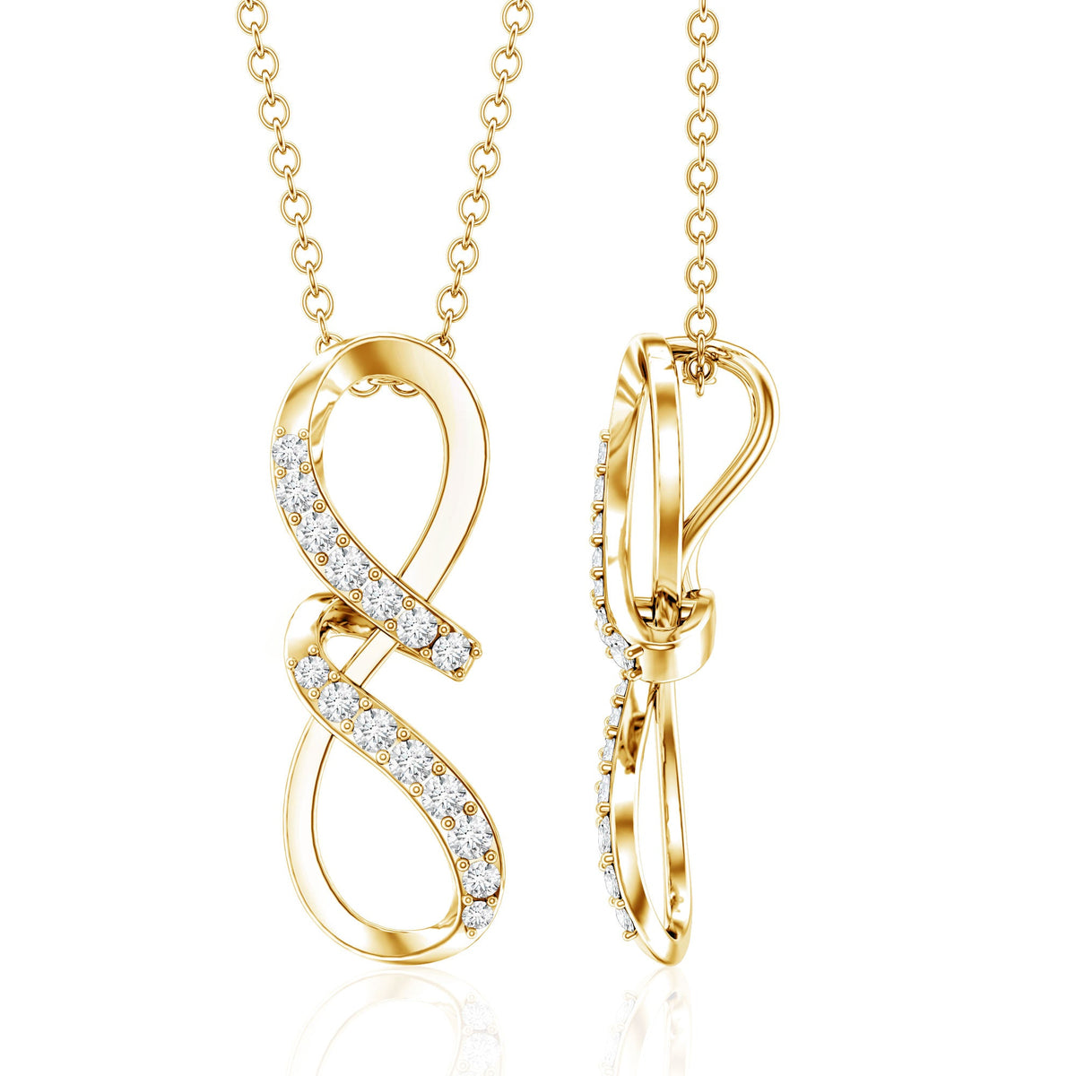 Certified Diamond Twisted Infinity Necklace