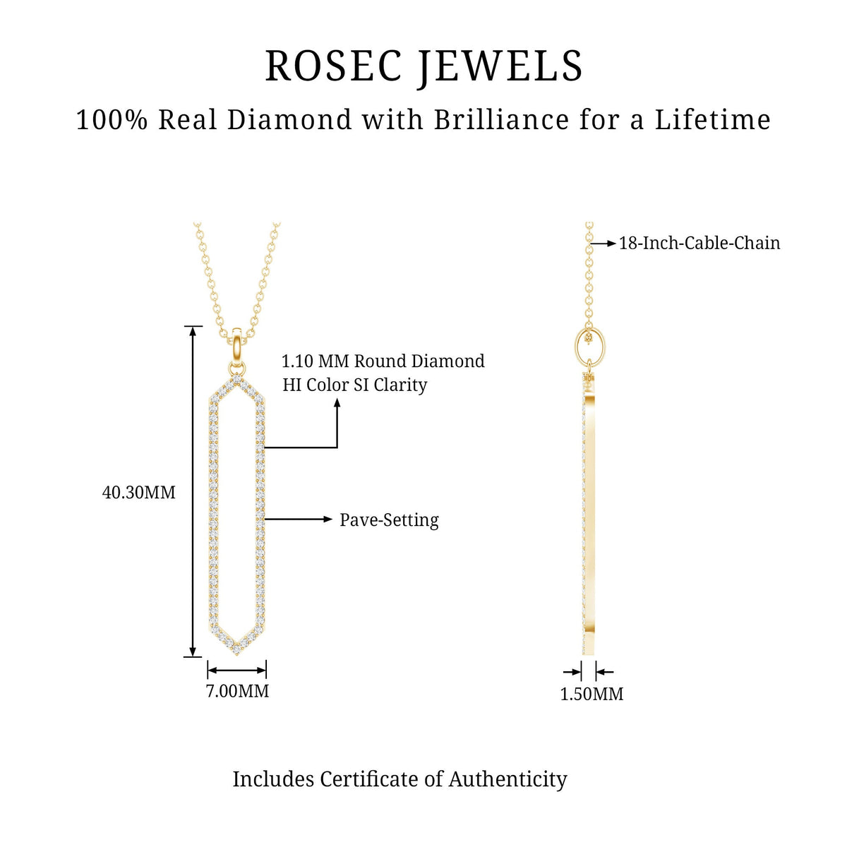 Certified Diamond Geometric Necklace For Women