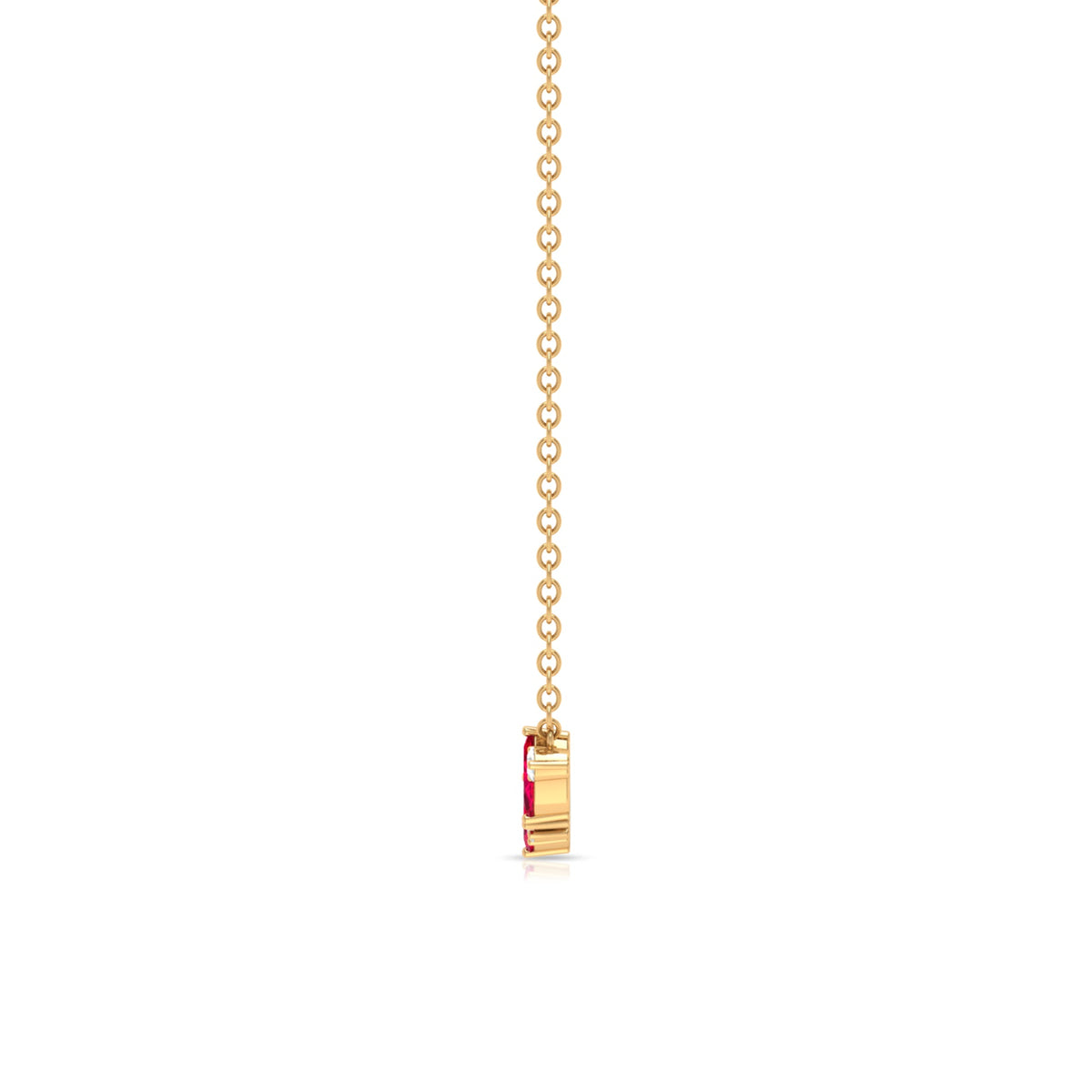 Marquise Cut Ruby and Diamond Stackable Necklace