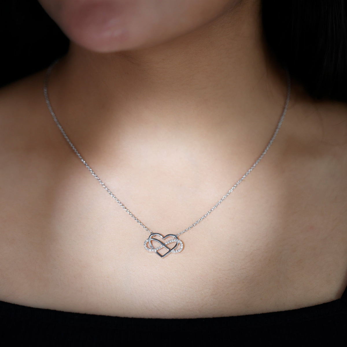 Certified Moissanite Infinity Heart Necklace