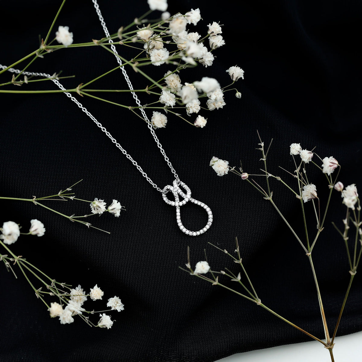 Classic Moissanite Twisted Infinity Pendant Necklace