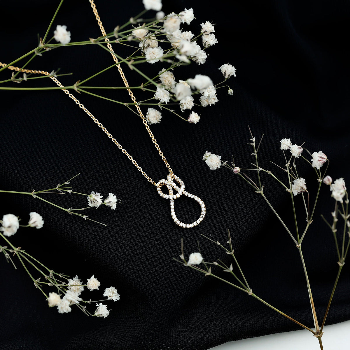 Classic Moissanite Twisted Infinity Pendant Necklace