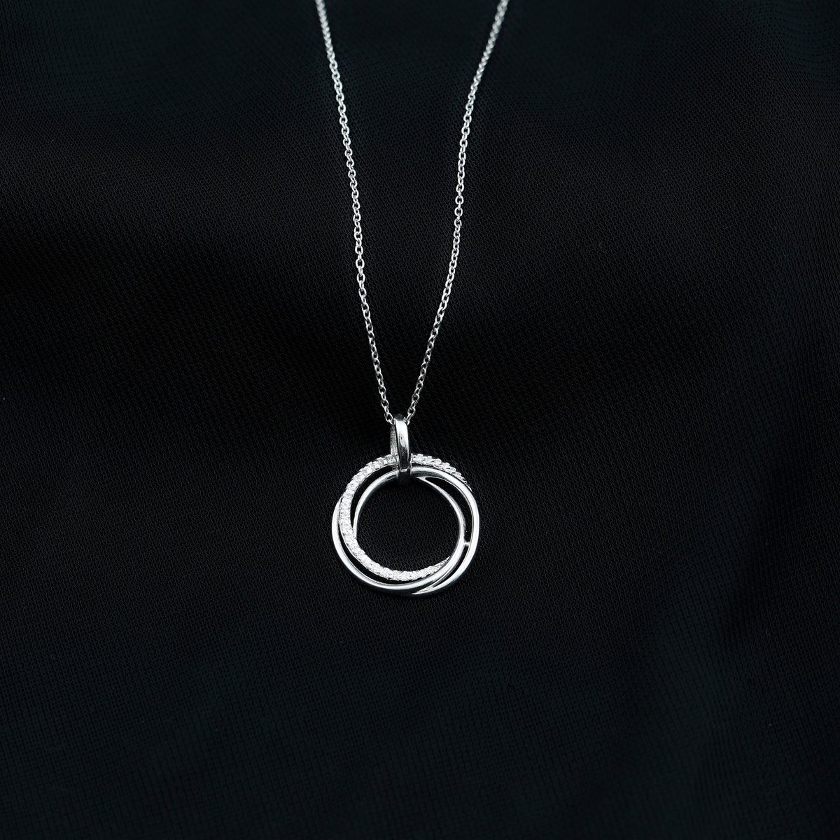 Womens Moissanite Eternity Necklace With Chain