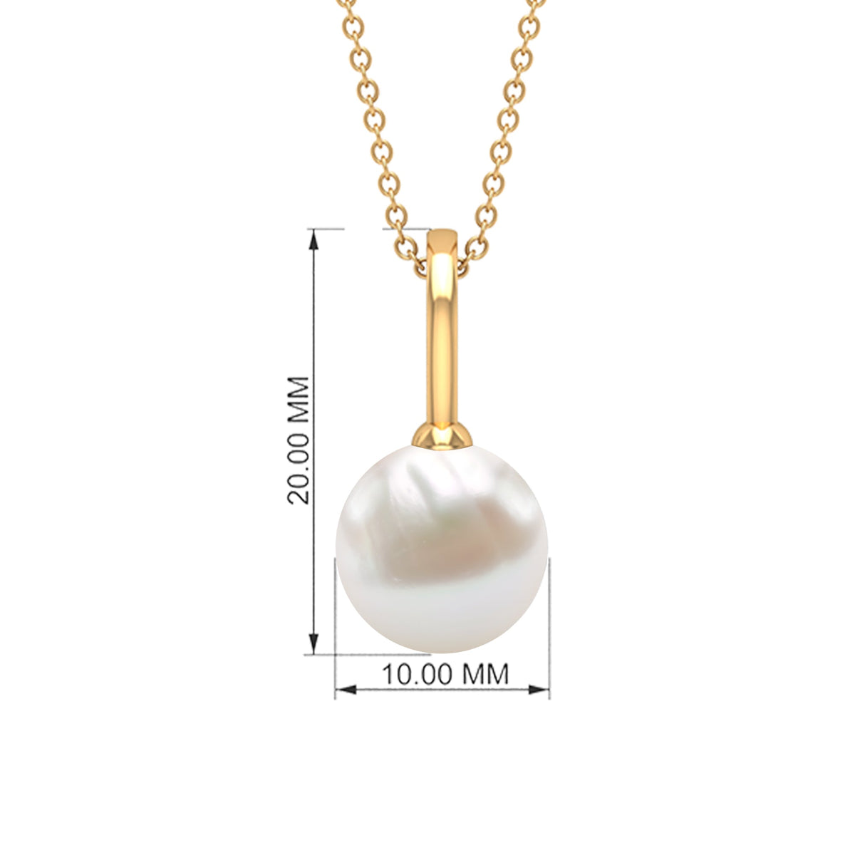 Bead Set Round Freshwater Pearl Solitaire Pendant