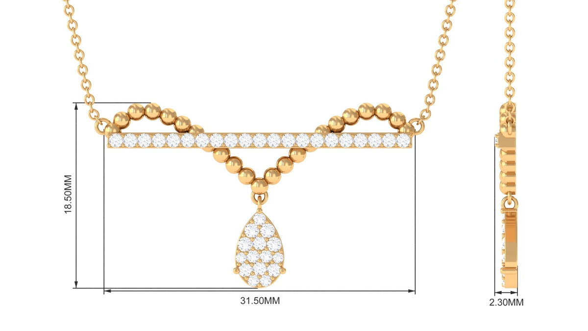Real Diamond Bar Drop Designer Necklace