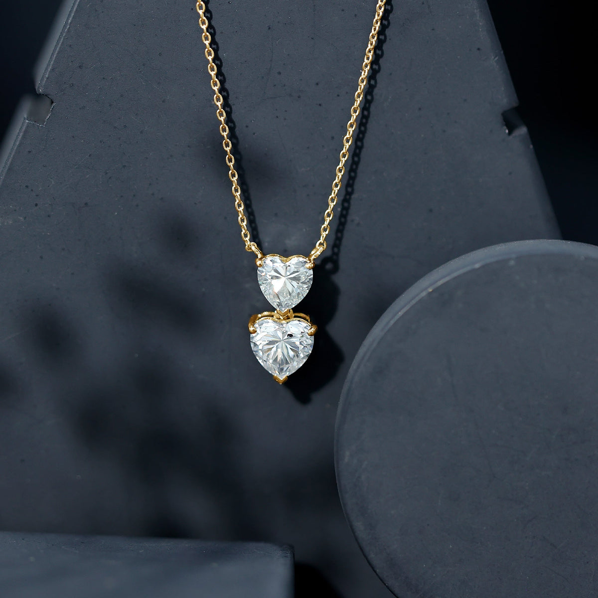Certified Lab Grown Diamond Double Heart Promise Necklace