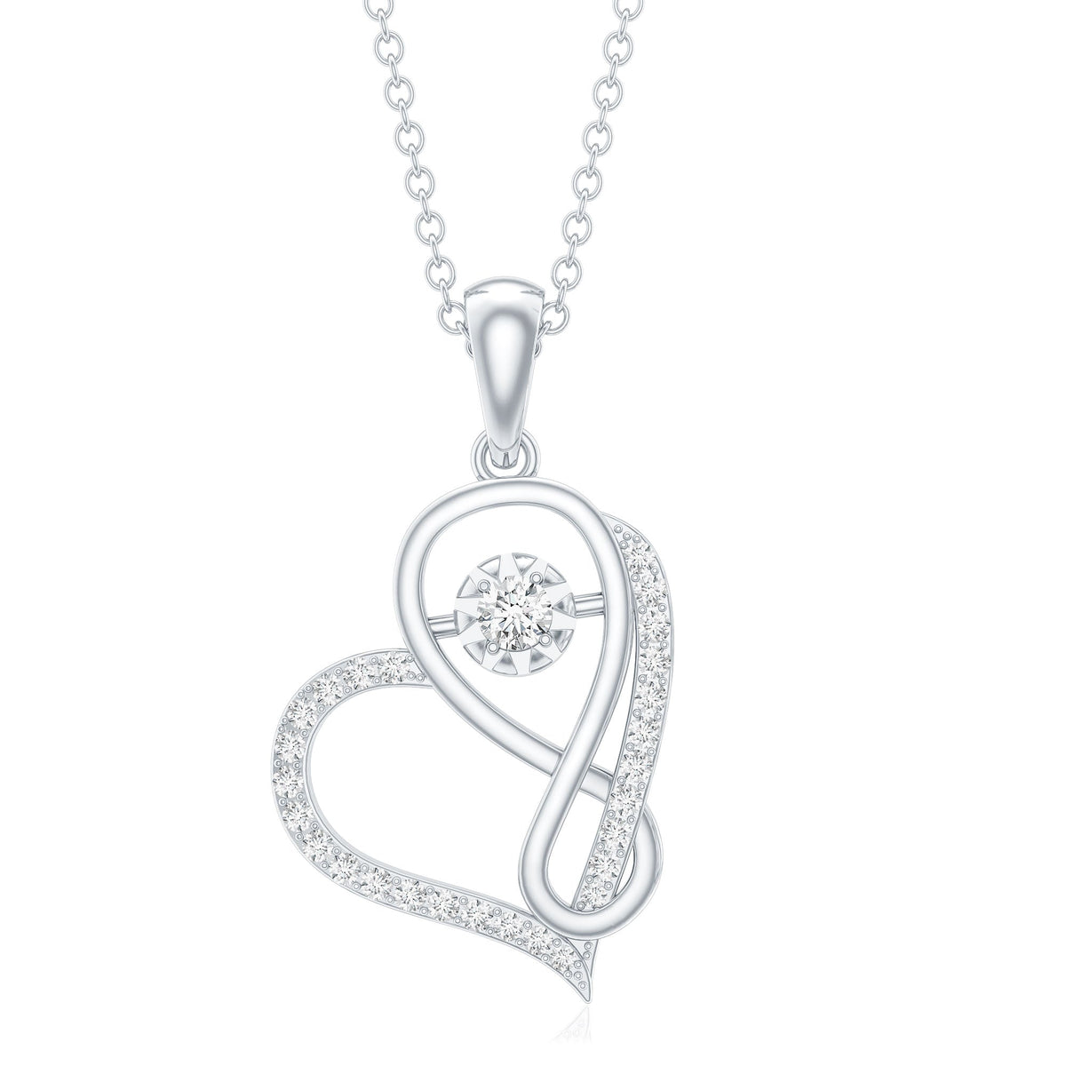 Lab Diamond Infinity Heart Necklace With Certificate