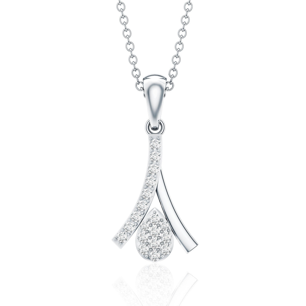 Certified Round Cut Diamond Cluster Necklace