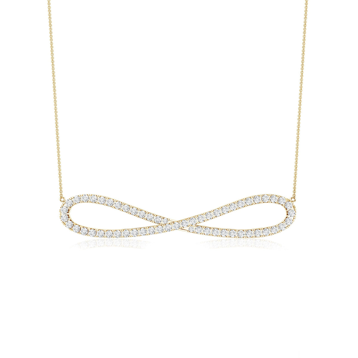 Pave Set Moissanite Infinity Necklace with Certificate