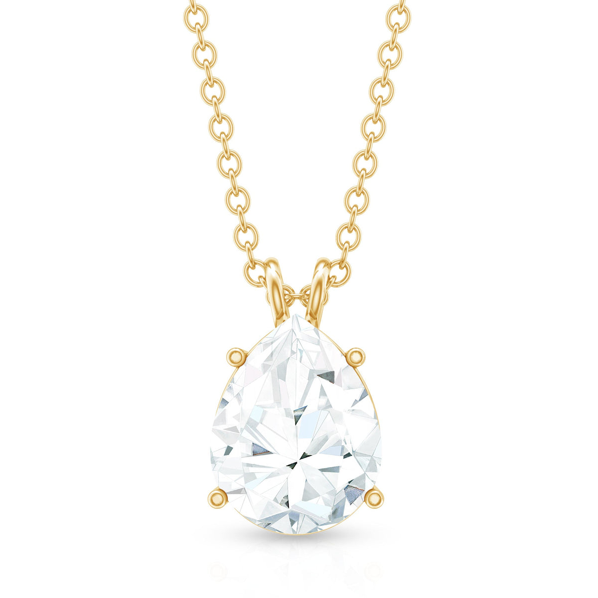 2.2 Carat Solitaire Moissanite Teardrop Pendant Necklace