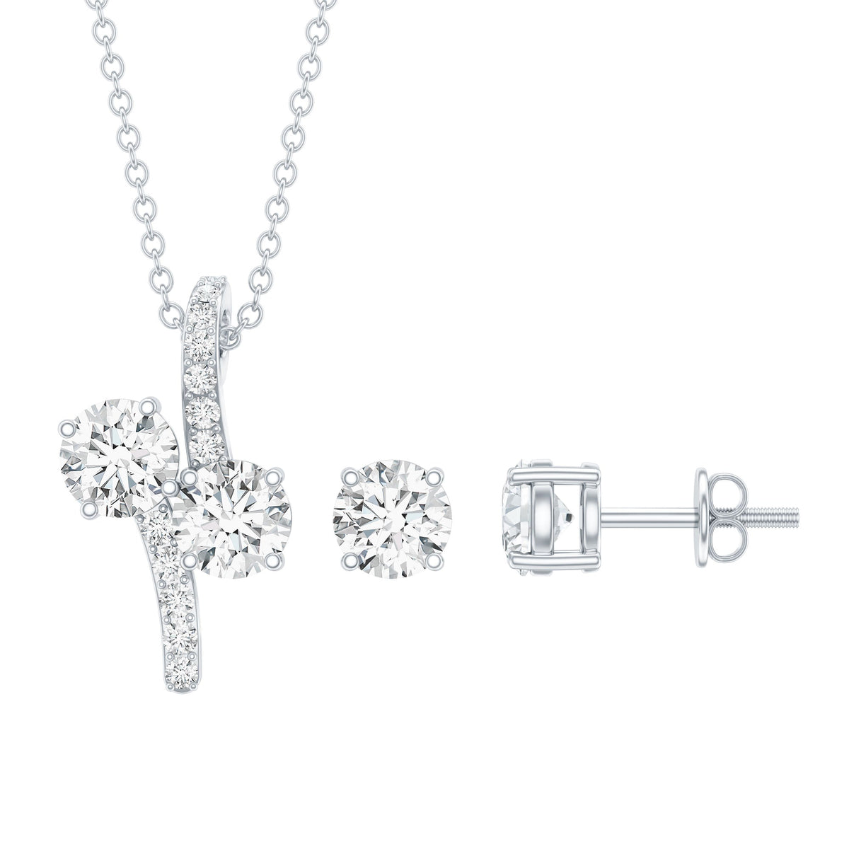 Certified Moissanite Minimal Jewelry Set