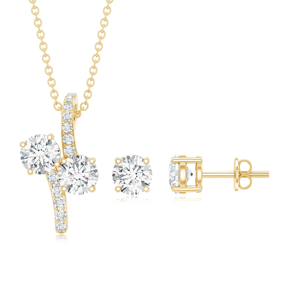 Certified Moissanite Minimal Jewelry Set