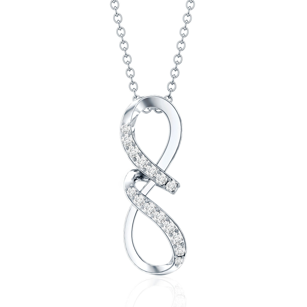 Certified Diamond Twisted Infinity Necklace