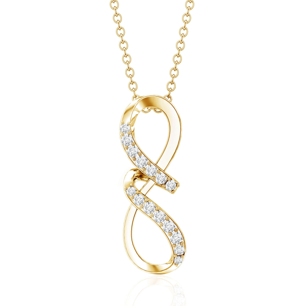 Certified Diamond Twisted Infinity Necklace