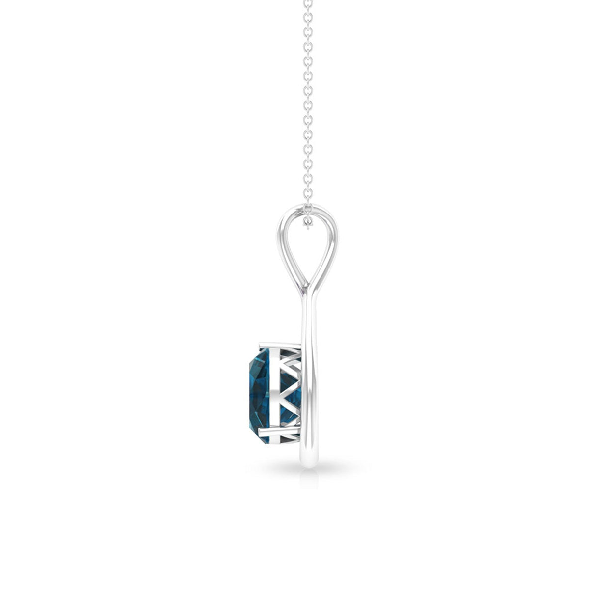 2 CT London Blue Topaz Infinity Pendant Necklace
