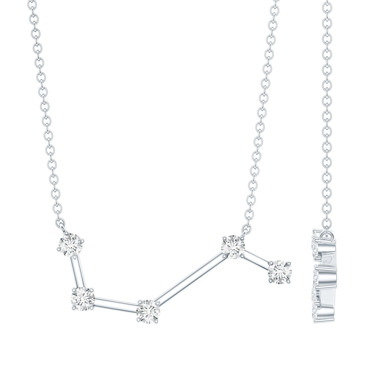 Moissanite Aries Constellation Necklace for Women