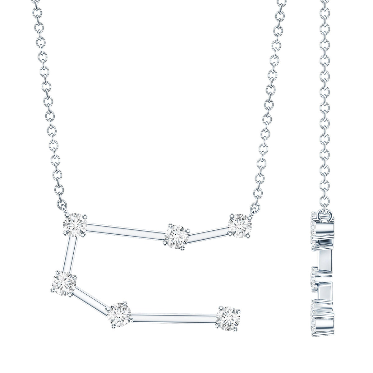 Certified Moissanite Gemini Constellation Necklace