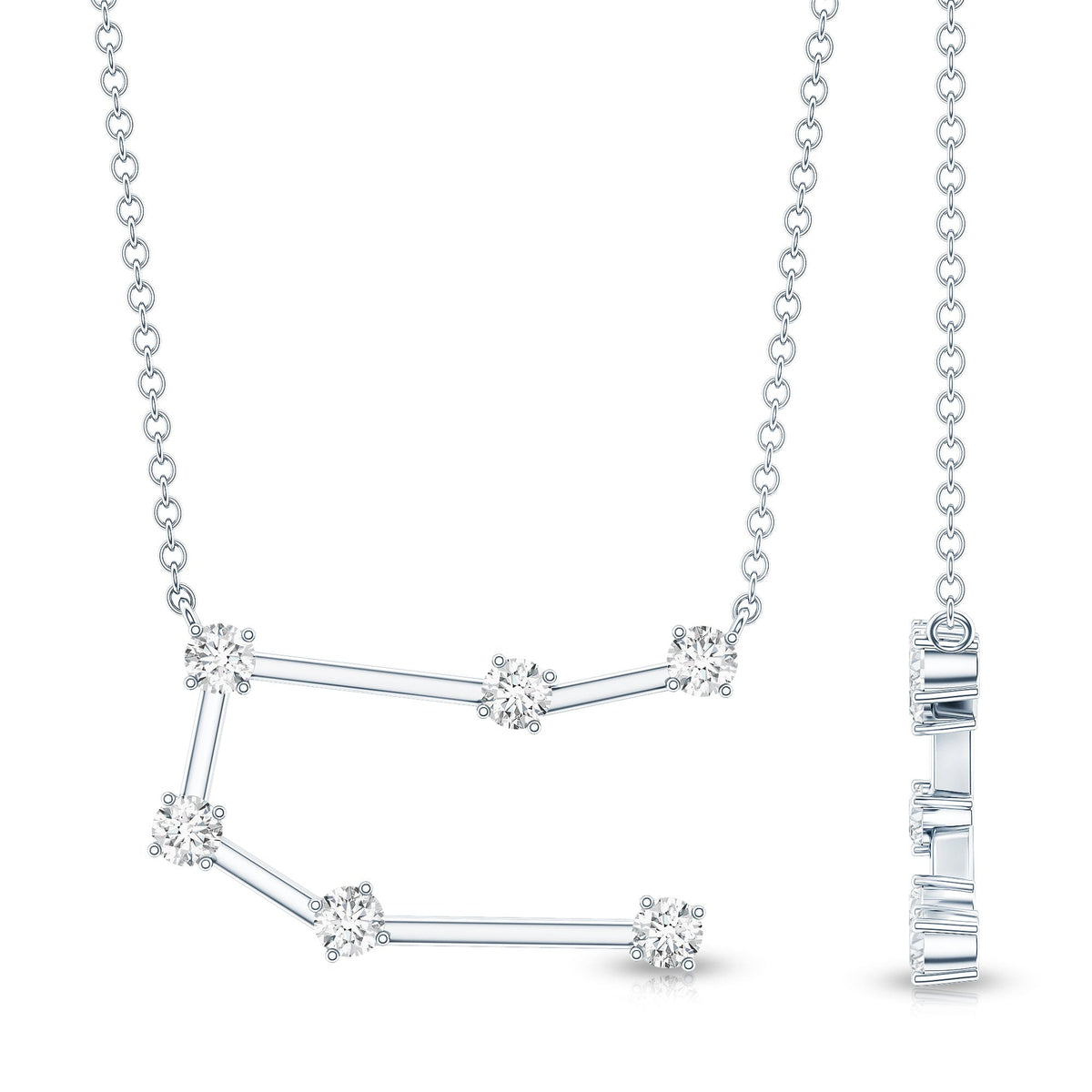 Certified Moissanite Gemini Constellation Necklace