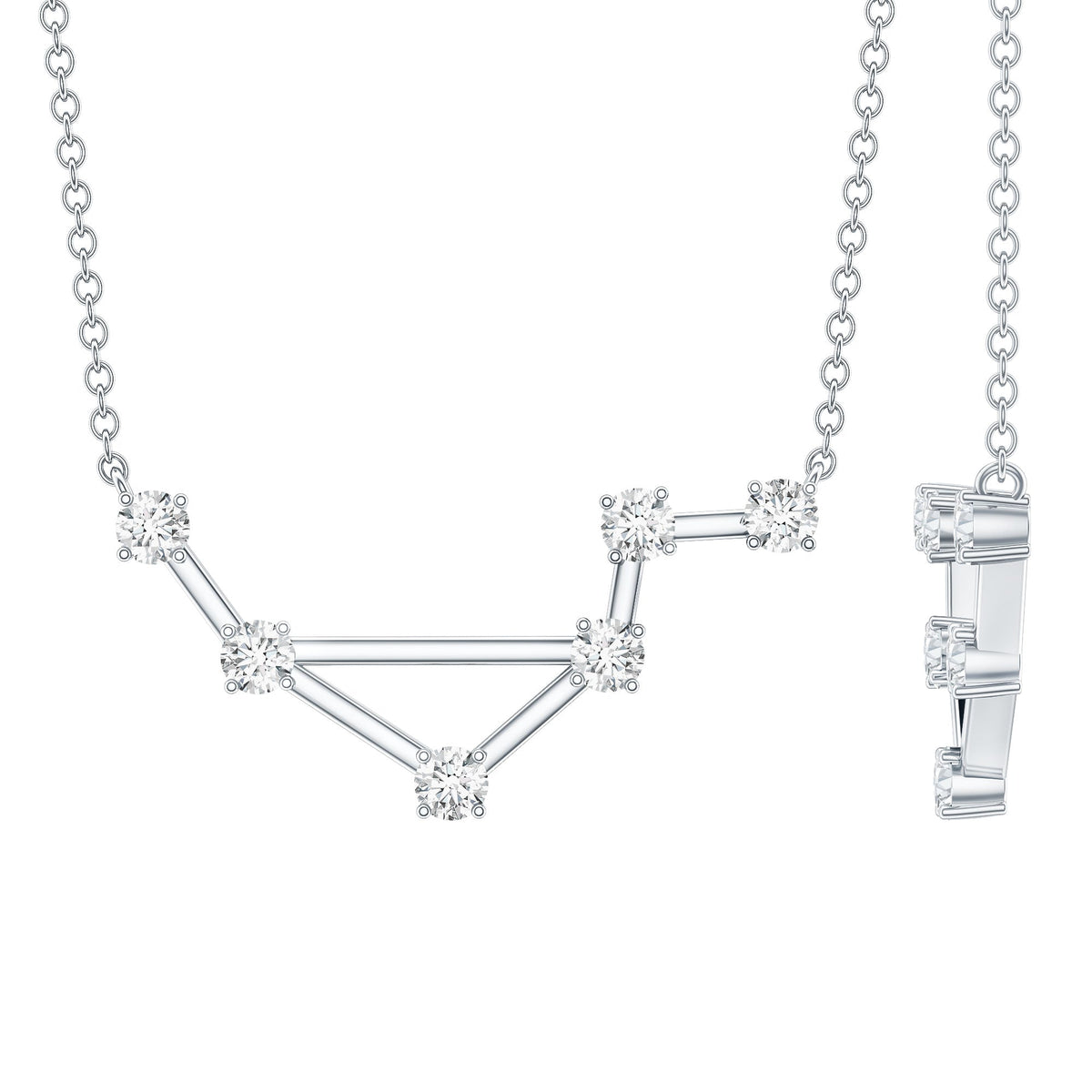 Certified Moissanite Libra Constellation Necklace