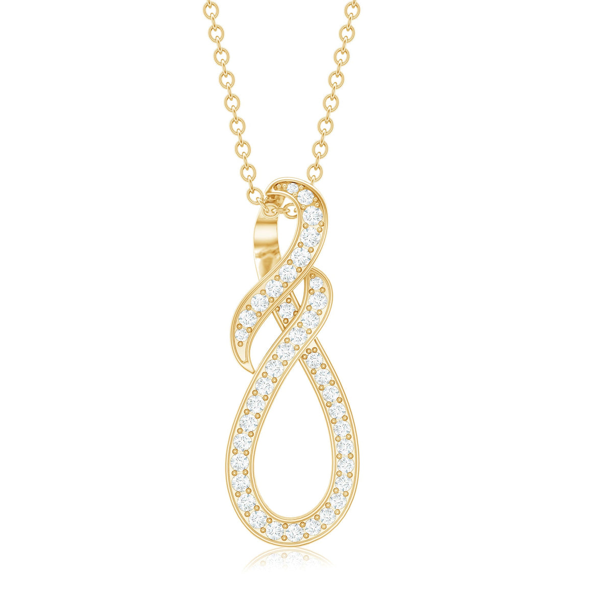 Natural Diamond Infinity Knot Pendant Necklace