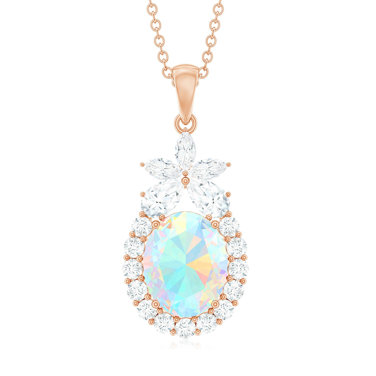 Certified Real 1.3 Carat Ethiopian Opal Statement Necklace