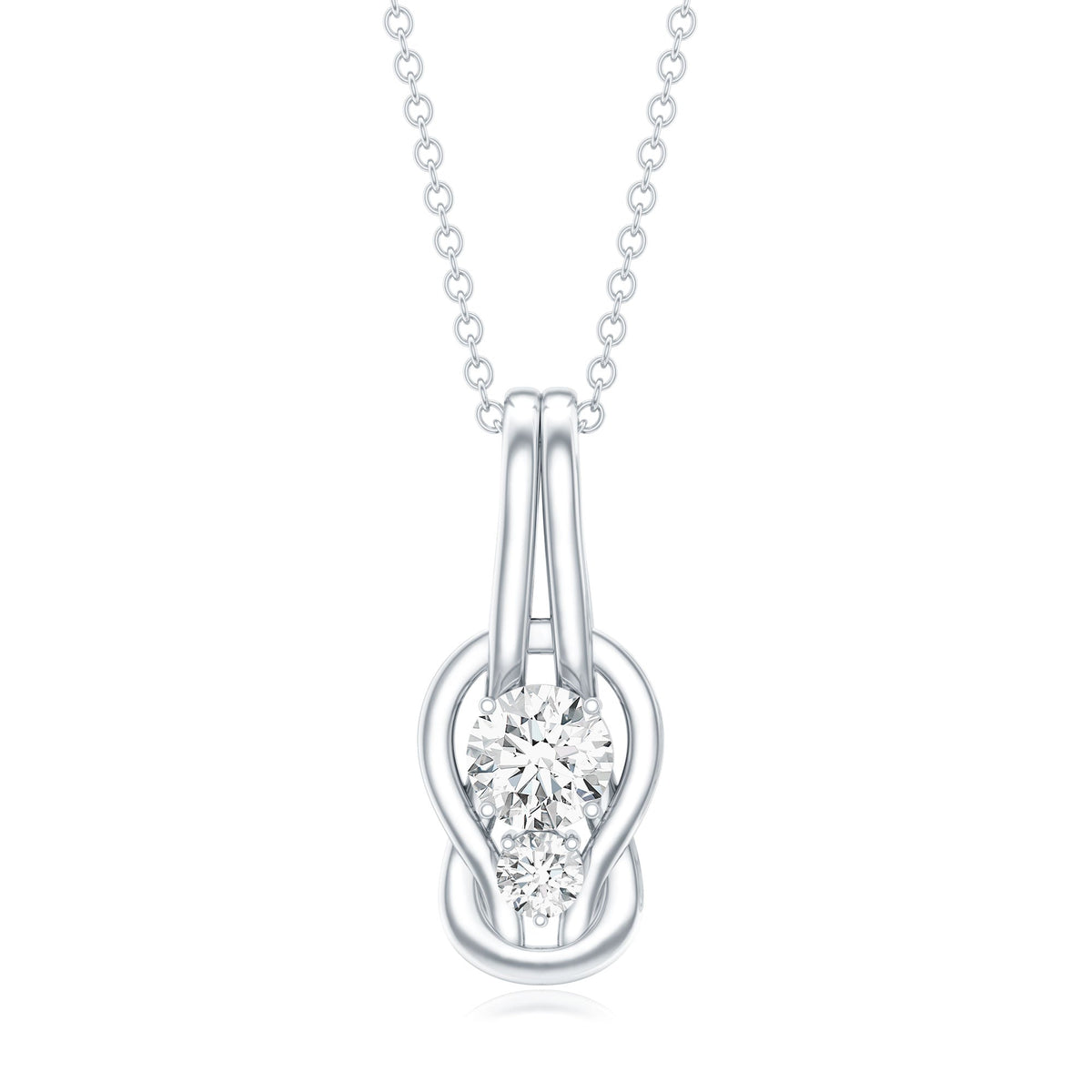 Certified Lab Grown Diamond Love Knot Pendant Necklace