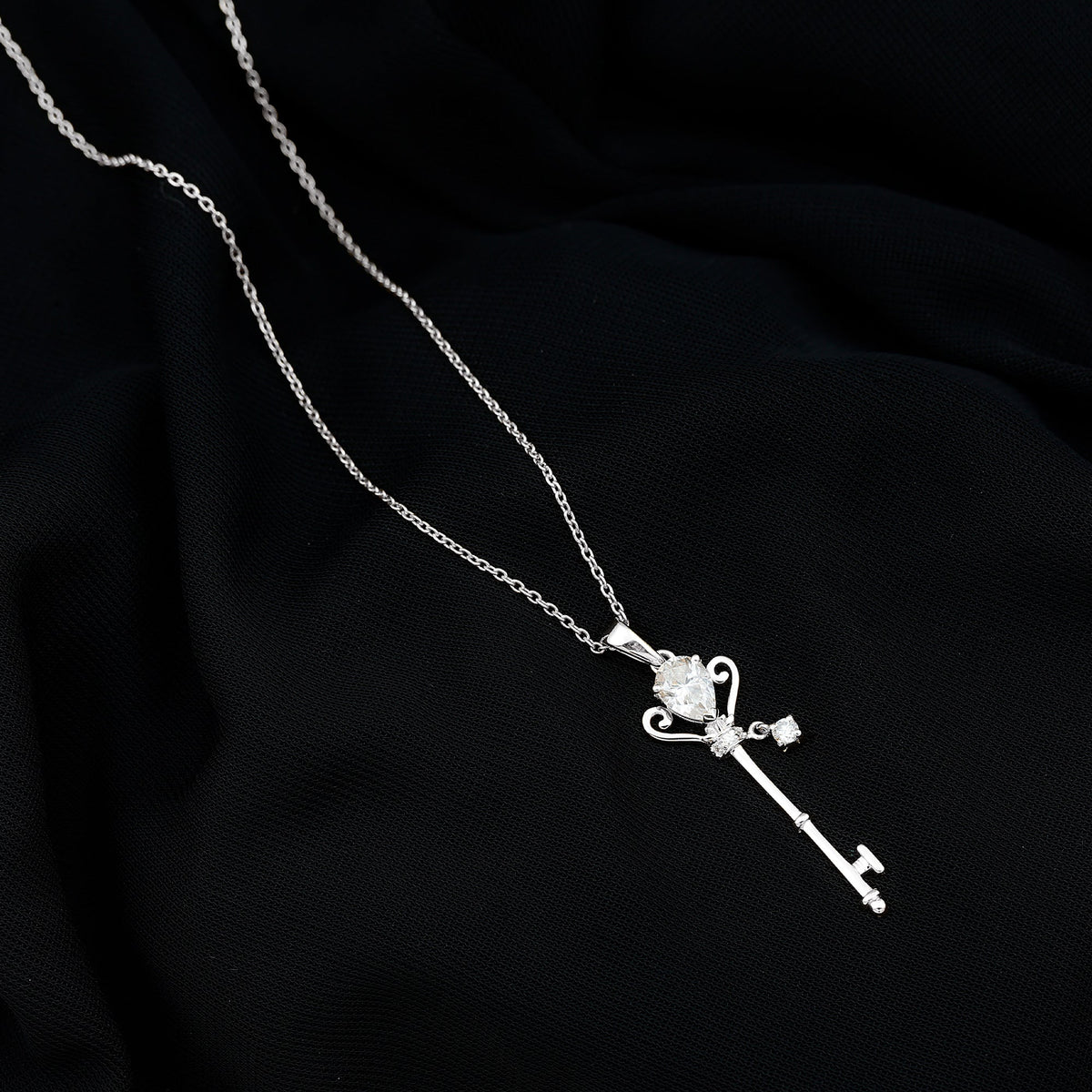 Certified Pear Shaped 0.6 Carat Lab Created Diamond Key Pendant
