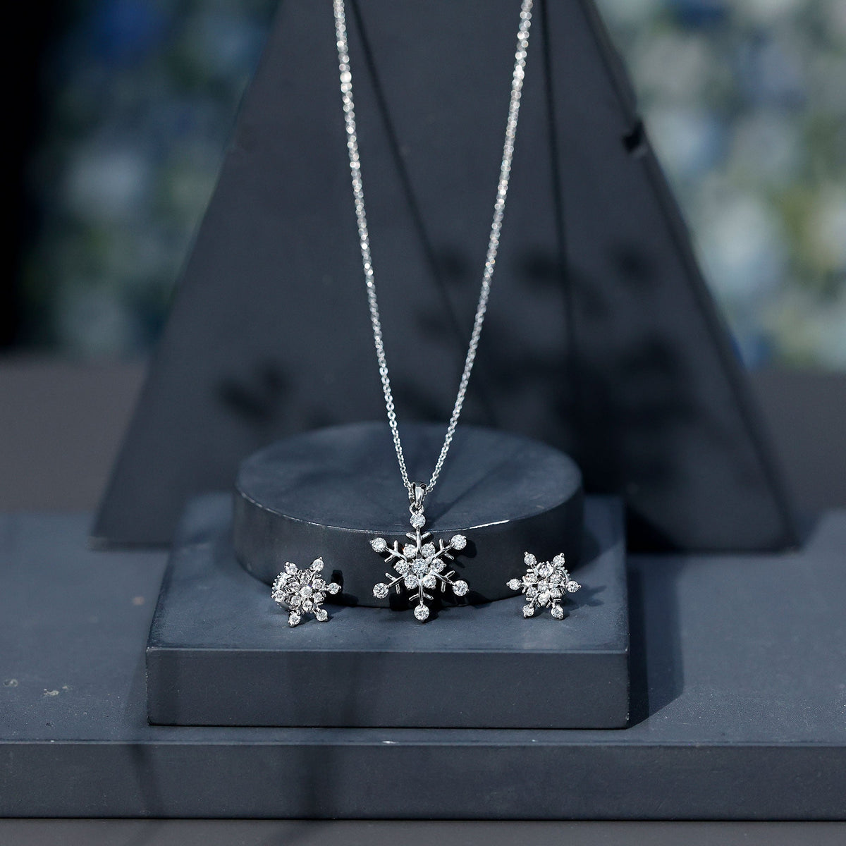 Certified Lab Grown Diamond Snowflake Jewelry Set