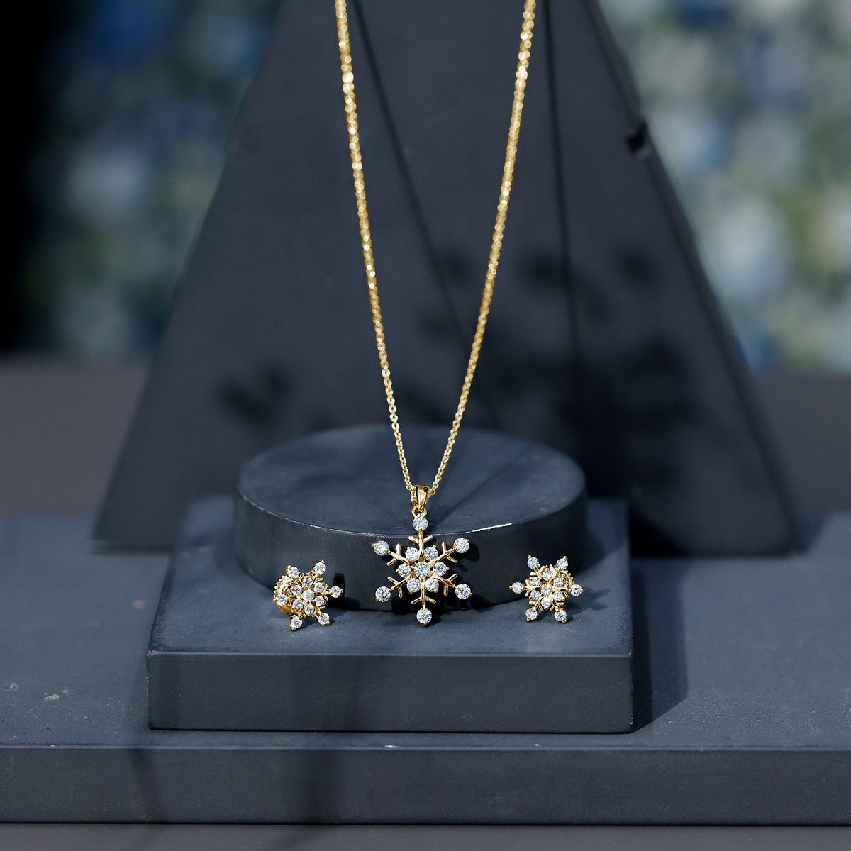 Certified Lab Grown Diamond Snowflake Jewelry Set