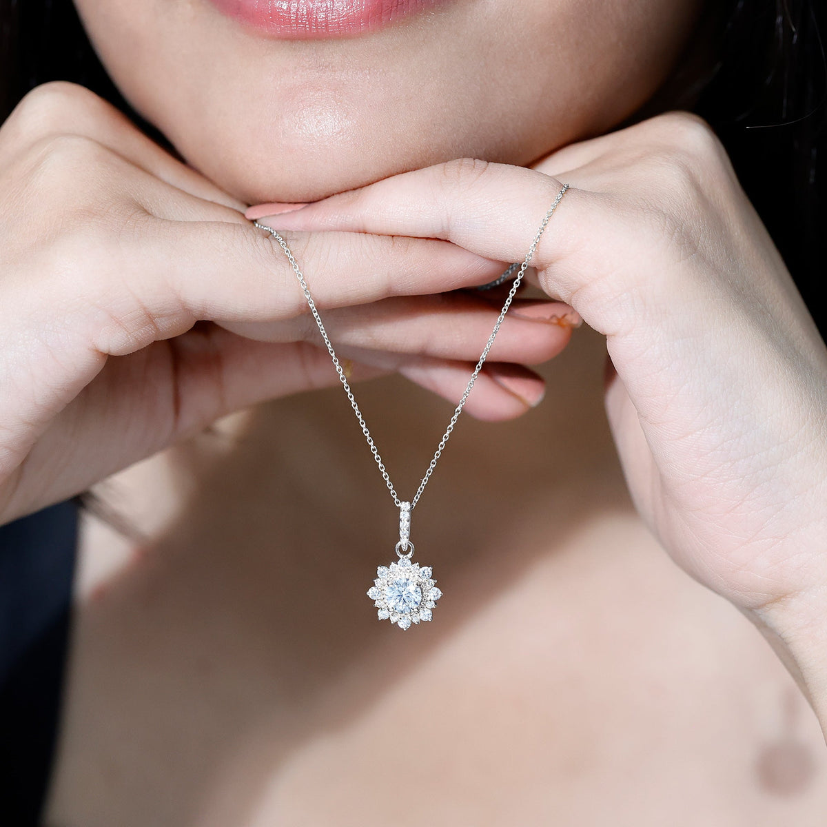 Certified Lab Grown Diamond Wedding Necklace With Chain