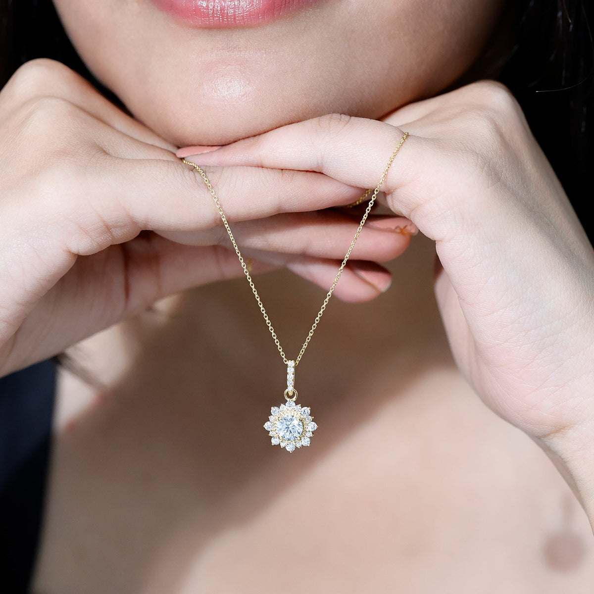Certified Lab Grown Diamond Wedding Necklace With Chain