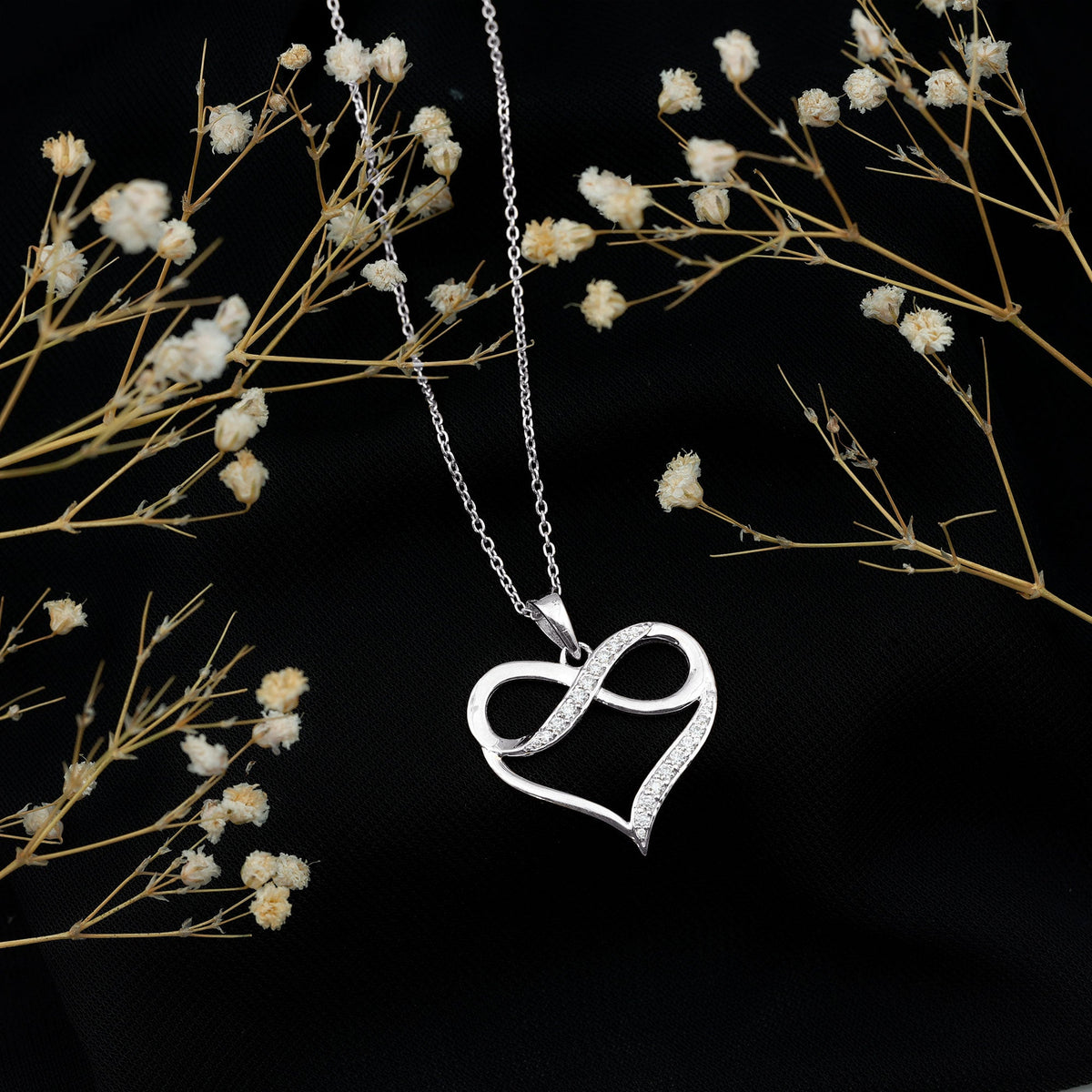 Certified Lab Grown Diamond Infinity Heart Necklace For Women
