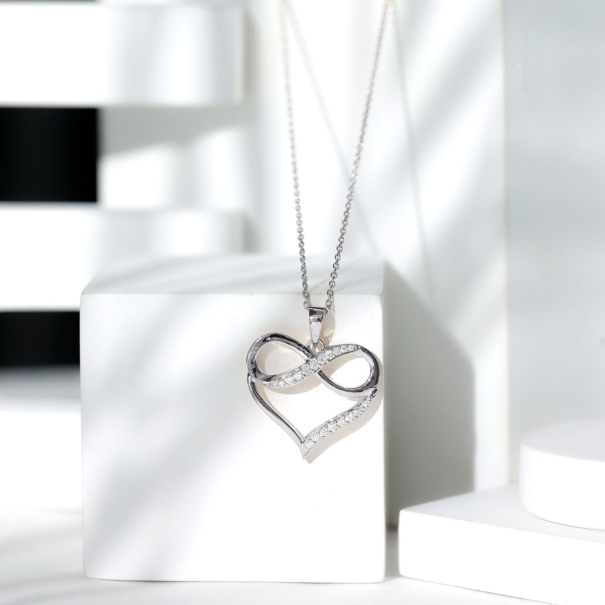 Certified Lab Grown Diamond Infinity Heart Necklace For Women