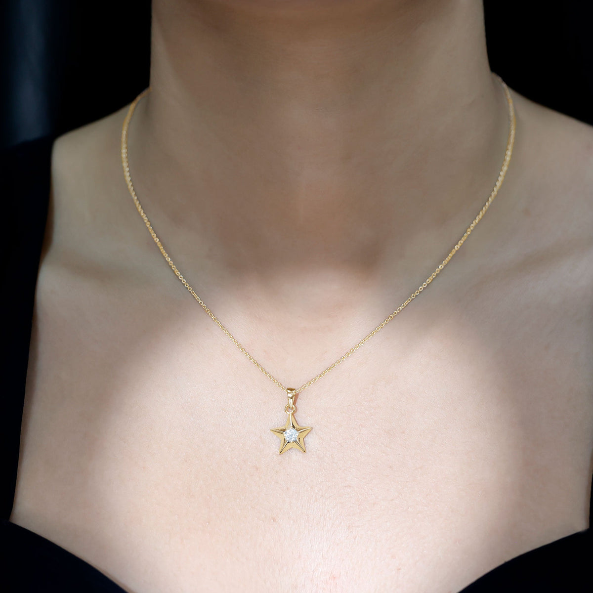 Certified Lab Grown Diamond Star Pendant Necklace For Her