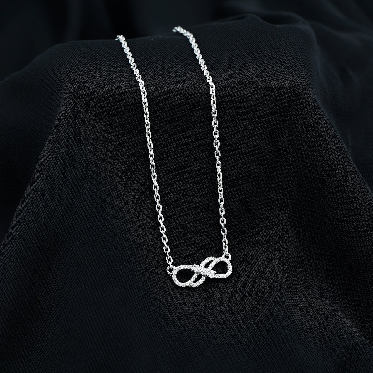 Certified Moissanite Infinity Symbol Necklace for Women
