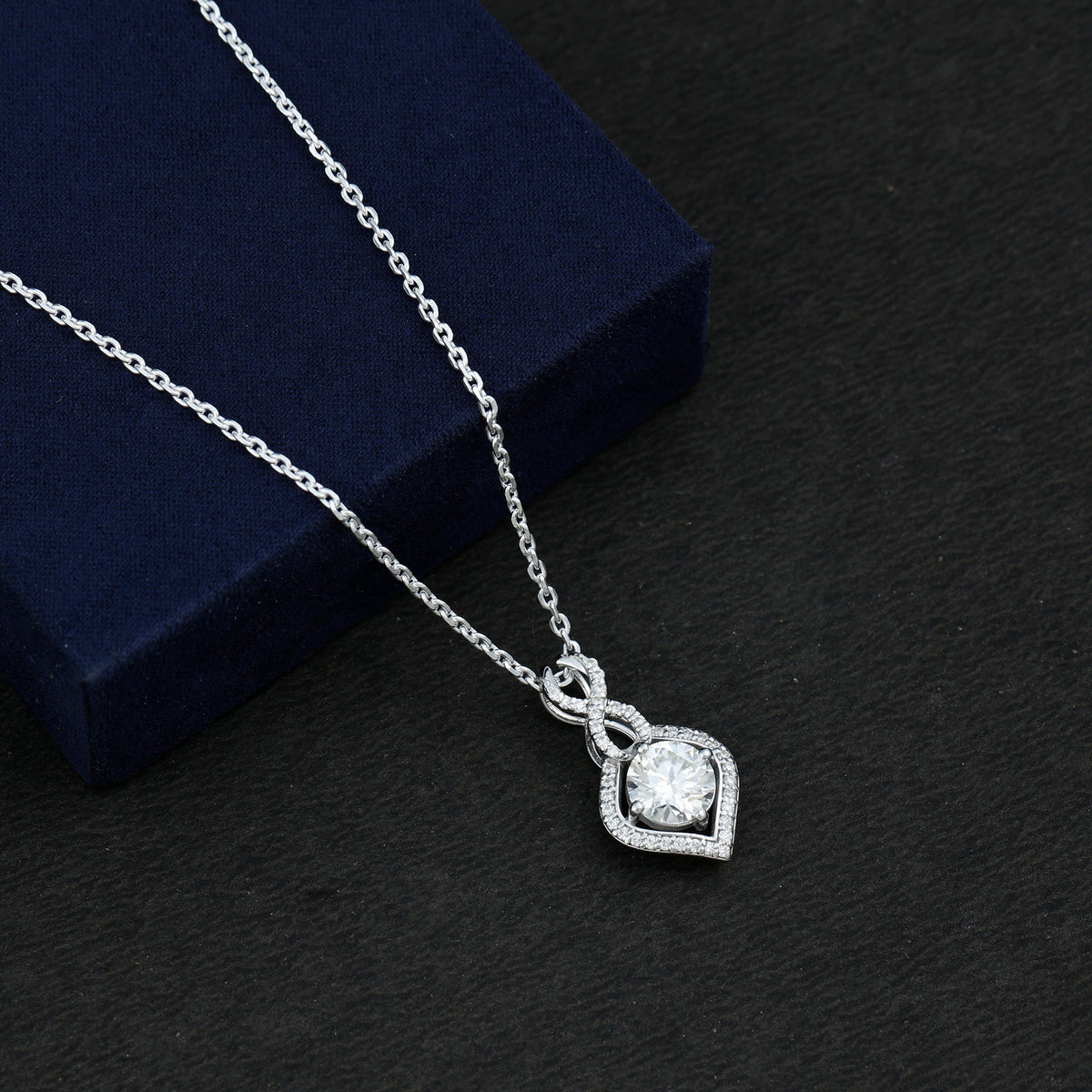 2.62 Carat Moissanite Wedding Necklace for Bride with Silver Chain